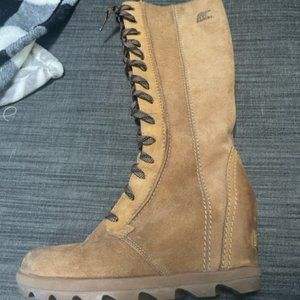 Sorel Joan of Arctic II Tall Wedge Boots - Camel Brown 8.5